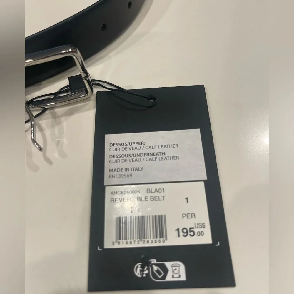 $195 The Kooples REVERSIBLE TWO-TONE LEATHER BELT NWT